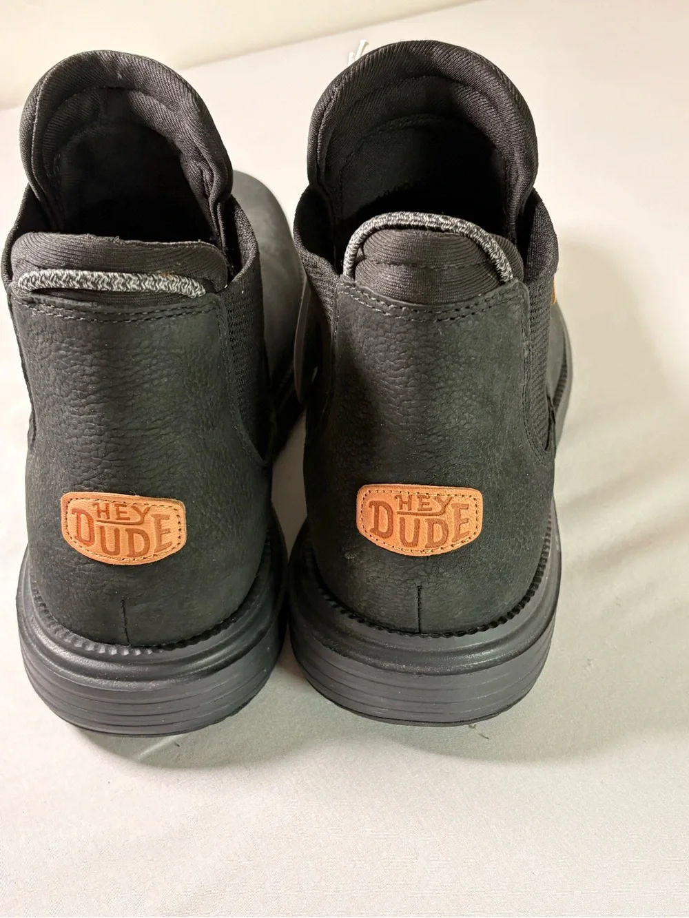 Black Leather Slip-On Boots - Classic Work Style